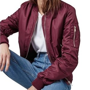 Topshop | Bomber Jacket Maroon